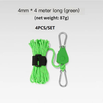 🔥Portable Adjustable Fix Tent High Strength Fast Release Pulley Camping Rope