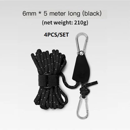 🔥Portable Adjustable Fix Tent High Strength Fast Release Pulley Camping Rope