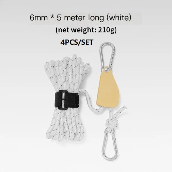 🔥Portable Adjustable Fix Tent High Strength Fast Release Pulley Camping Rope