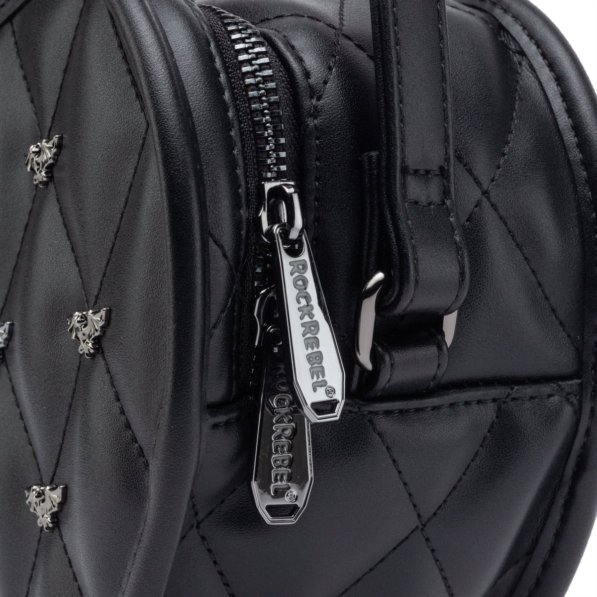 Damask Cross-Body Bag W/ Studded Bat Pattern | Costume Accessory NYC | Cosplay Accessories