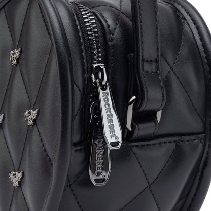 Damask Cross-Body Bag W/ Studded Bat Pattern | Costume Accessory NYC | Cosplay Accessories