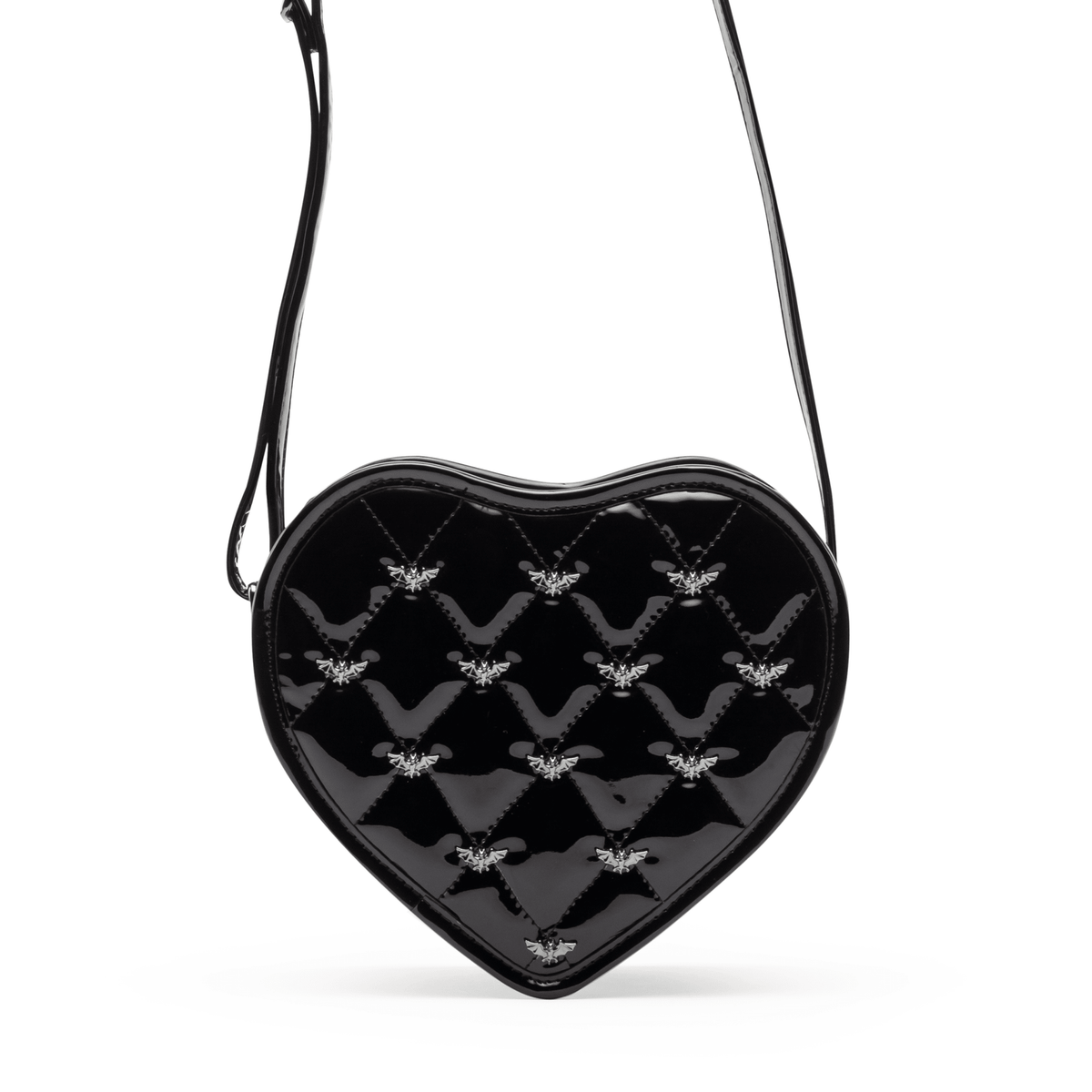 Damask Cross-Body Bag W/ Studded Bat Pattern | Costume Accessory NYC | Cosplay Accessories