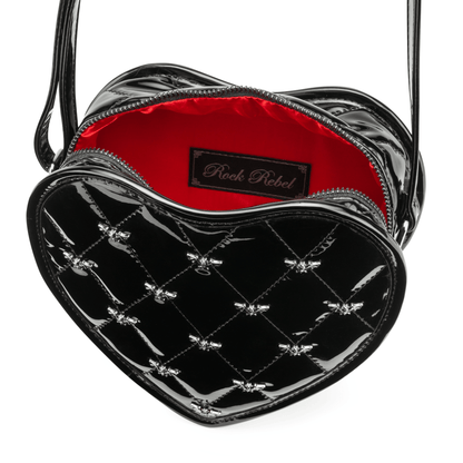 Damask Cross-Body Bag W/ Studded Bat Pattern | Costume Accessory NYC | Cosplay Accessories