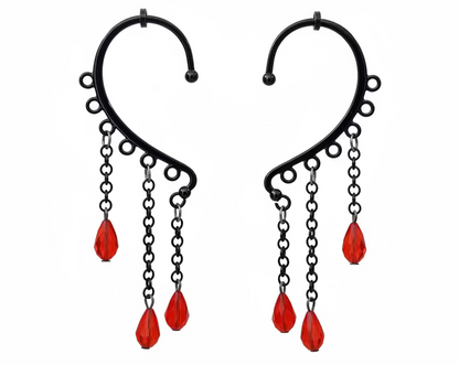 Red Gem Ear Cuffs | Costume Jewelry NYC | Statement Jewelry