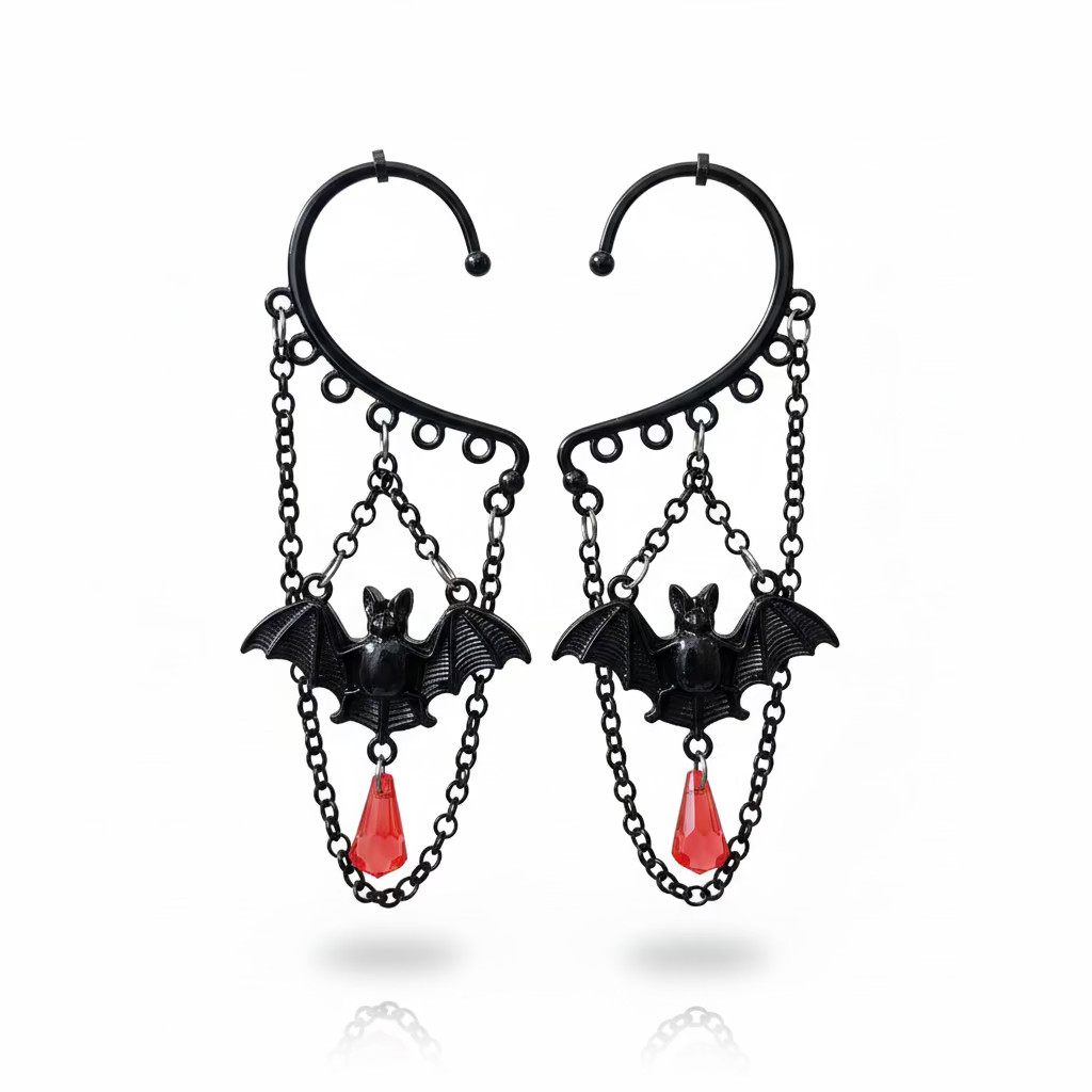 Red Gem Ear Cuffs | Costume Jewelry NYC | Statement Jewelry