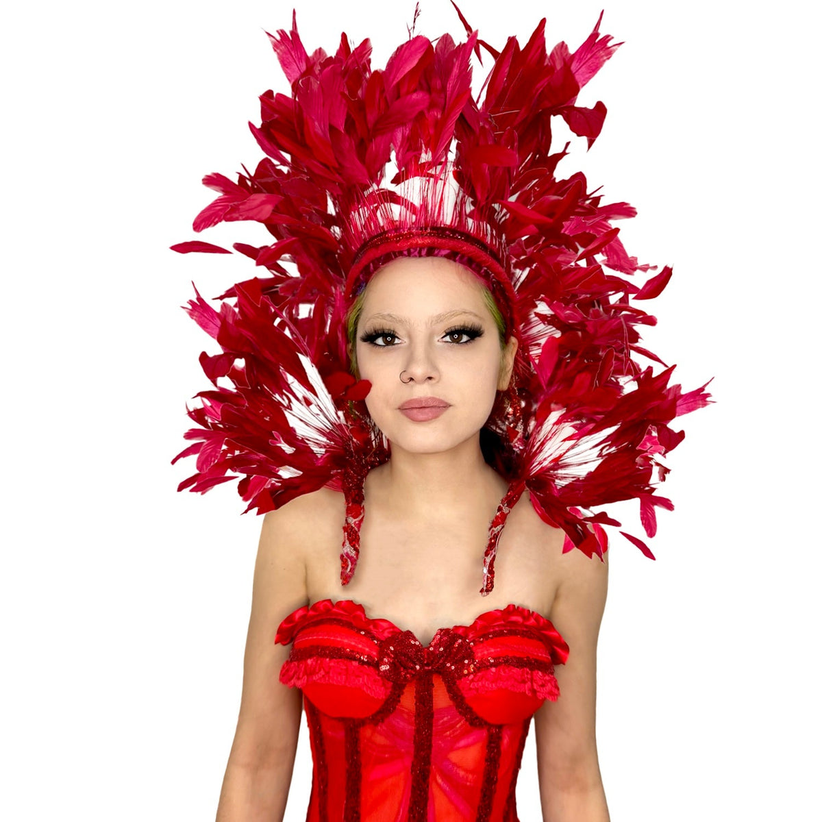 Royal Feather Carnival Neck Piece by Abraham Poderoso | NYC Costume Shop | Halloween & Cosplay Store