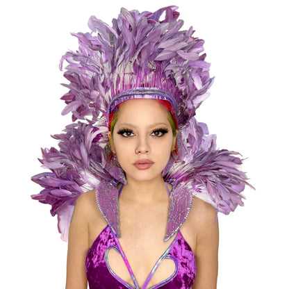 Royal Feather Carnival Neck Piece by Abraham Poderoso | NYC Costume Shop | Halloween & Cosplay Store