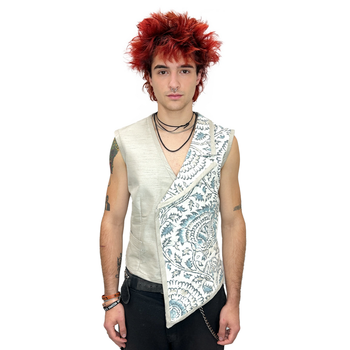 Men's Handmade Beige Formal Vest | Mens Halloween Costume NYC | Cosplay Costume Shop