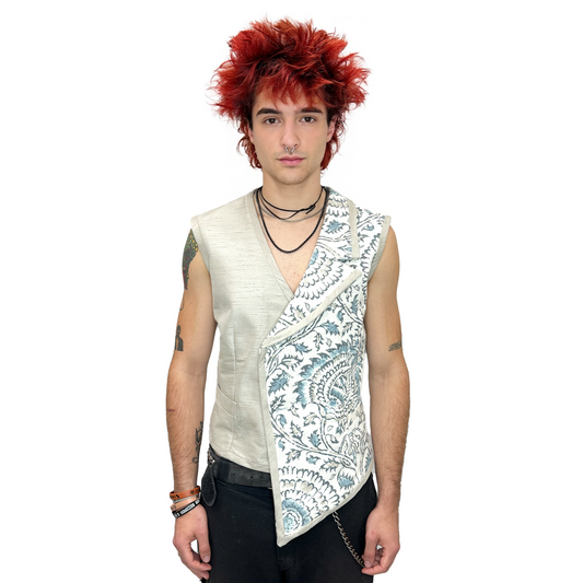 Men's Handmade Beige Formal Vest | Mens Halloween Costume NYC | Cosplay Costume Shop