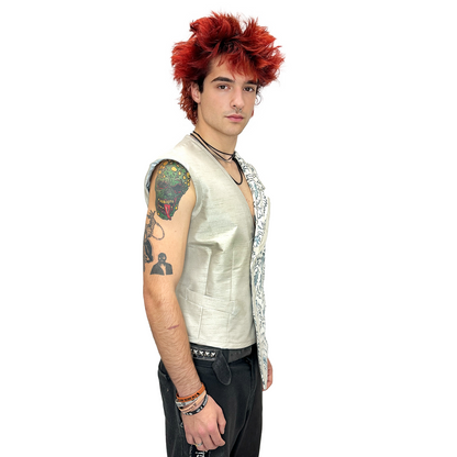 Men's Handmade Beige Formal Vest | Mens Halloween Costume NYC | Cosplay Costume Shop