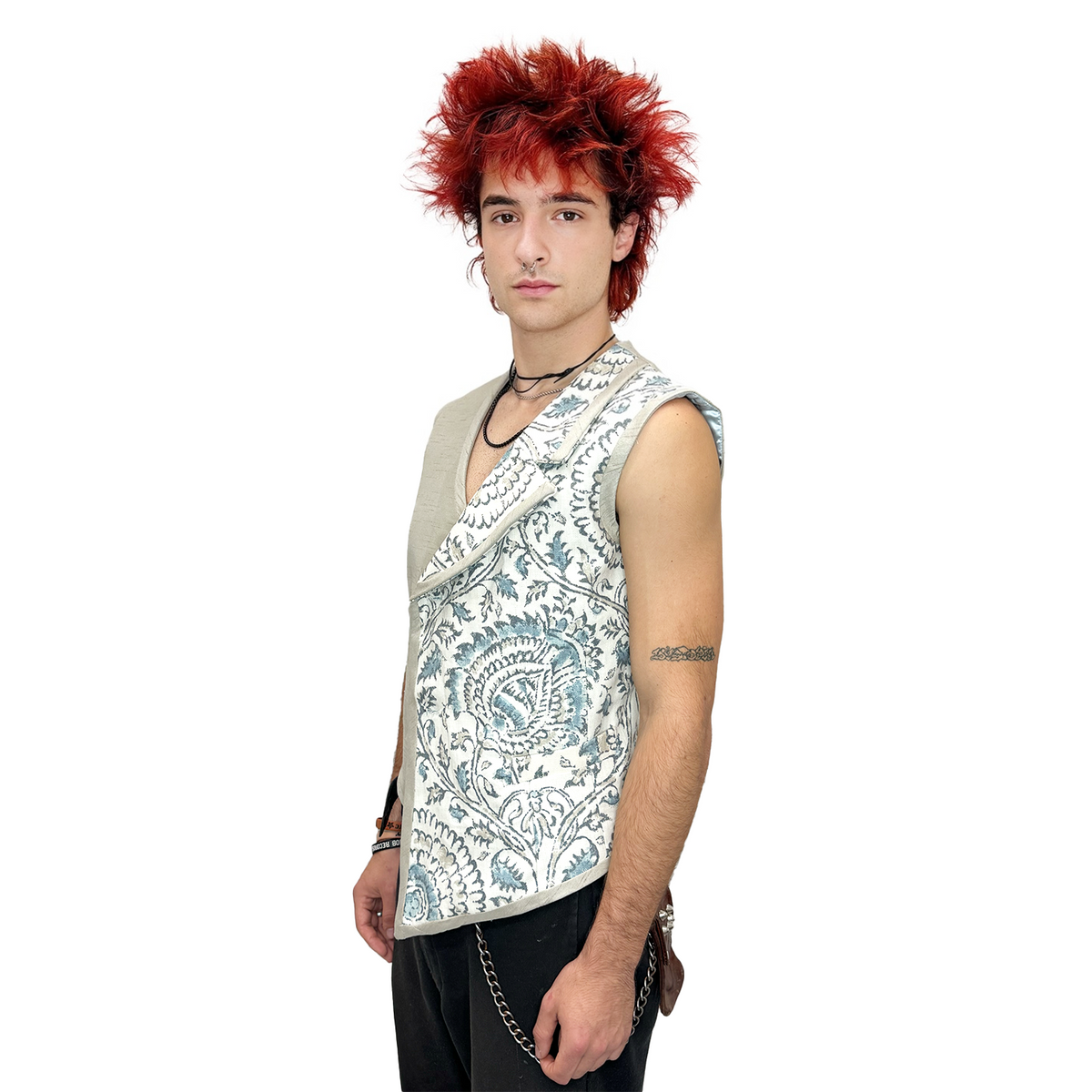 Men's Handmade Beige Formal Vest | Mens Halloween Costume NYC | Cosplay Costume Shop