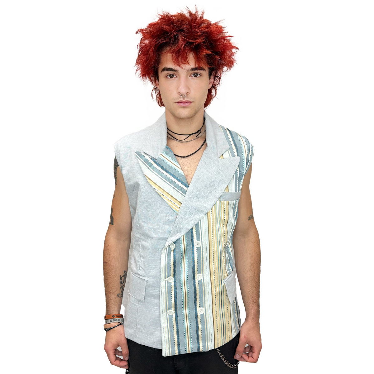 Men's Handmade Beige Formal Vest | Mens Halloween Costume NYC | Cosplay Costume Shop