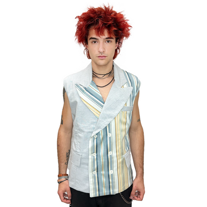 Men's Handmade Beige Formal Vest | Mens Halloween Costume NYC | Cosplay Costume Shop