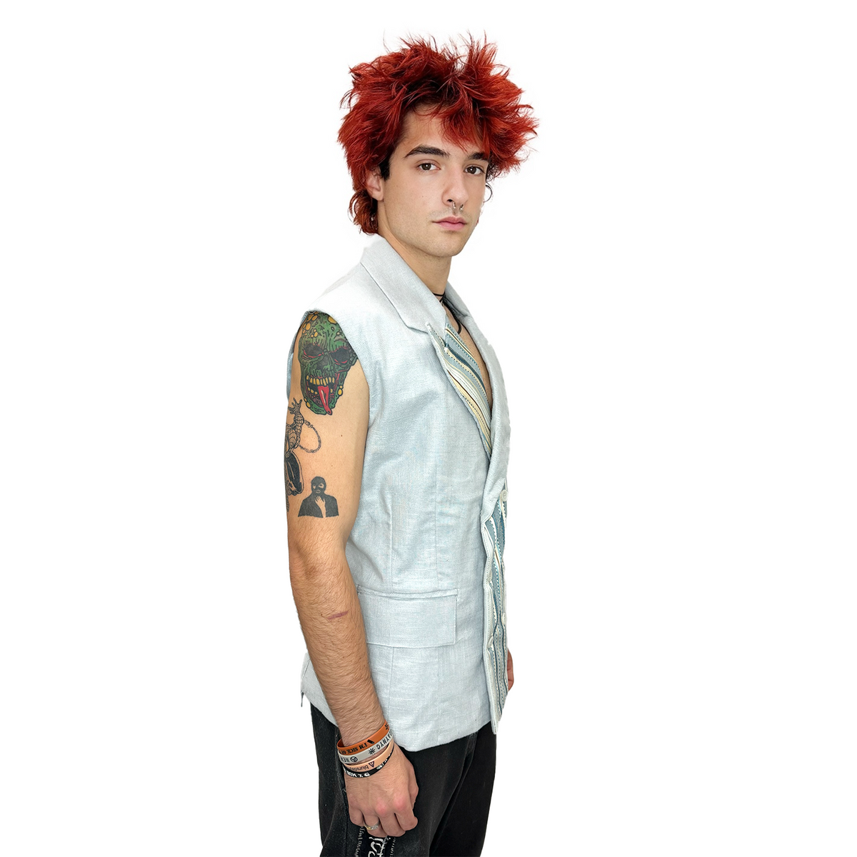 Men's Handmade Beige Formal Vest | Mens Halloween Costume NYC | Cosplay Costume Shop