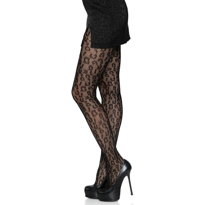 Leopard Fishnet Tights