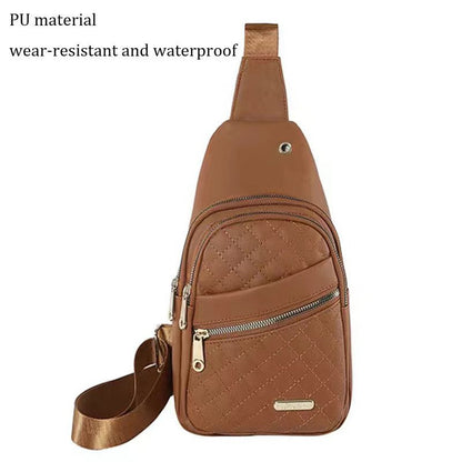 Women's Solid Color Quilted Waterproof Belt Bag
