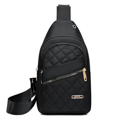 Women's Solid Color Quilted Waterproof Belt Bag
