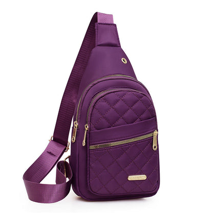 Women's Solid Color Quilted Waterproof Belt Bag