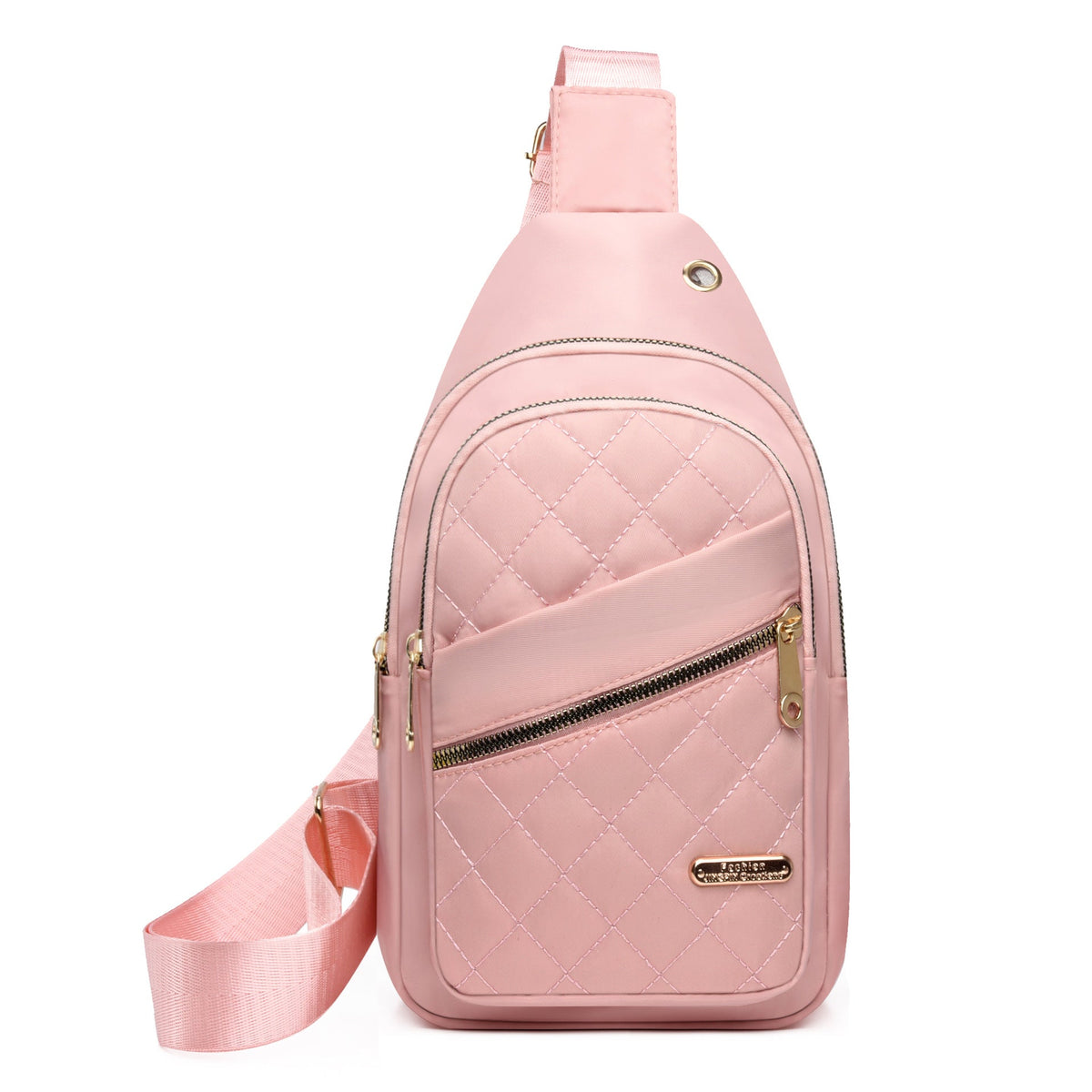 Women's Solid Color Quilted Waterproof Belt Bag