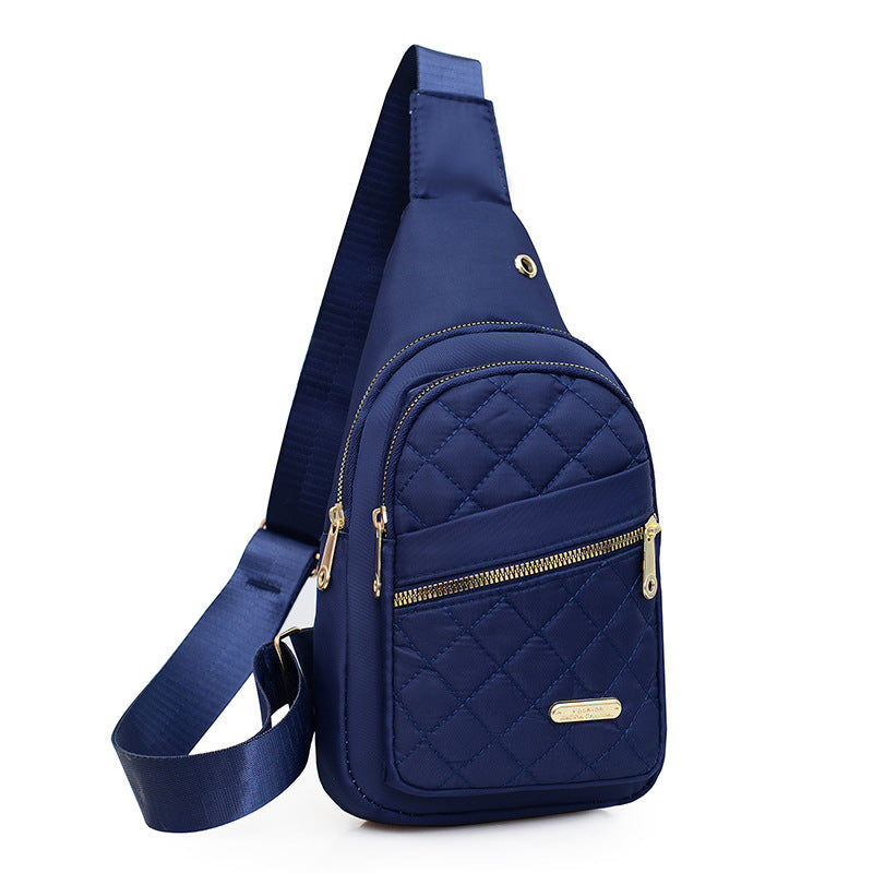 Women's Solid Color Quilted Waterproof Belt Bag
