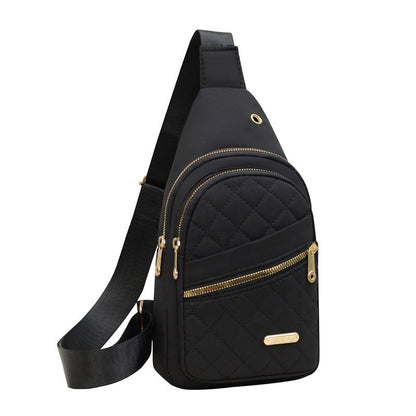 Women's Solid Color Quilted Waterproof Belt Bag