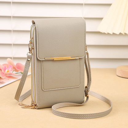Touchscreen Crossbody Phone Bag – Use Your Phone Through the Clear Window, 3 Card Slots & Dual-Zipper Secure Storage