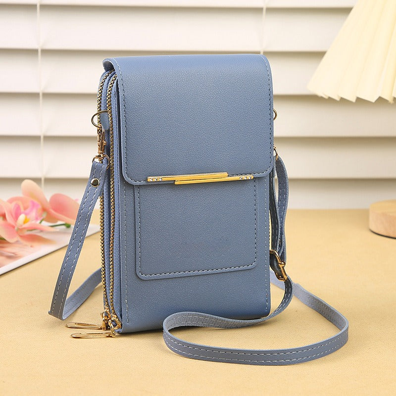 Touchscreen Crossbody Phone Bag – Use Your Phone Through the Clear Window, 3 Card Slots & Dual-Zipper Secure Storage