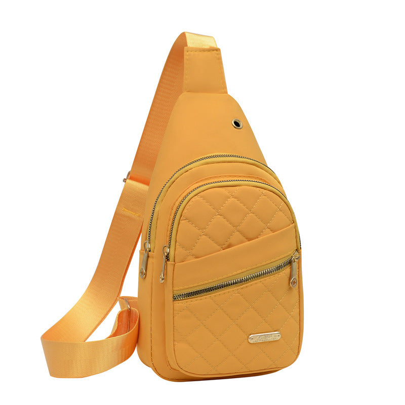 Women's Solid Color Quilted Waterproof Belt Bag