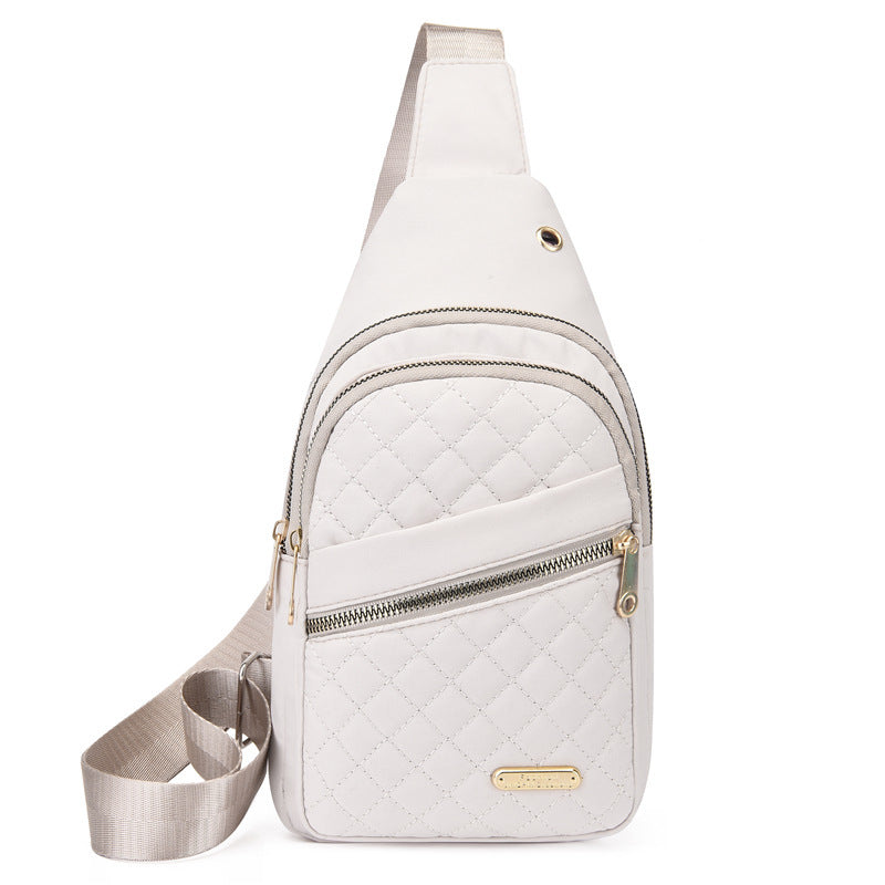 Women's Solid Color Quilted Waterproof Belt Bag