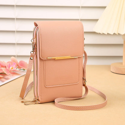 Touchscreen Crossbody Phone Bag – Use Your Phone Through the Clear Window, 3 Card Slots & Dual-Zipper Secure Storage