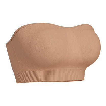 Strapless Bras for Women Non-Slip Silicone Padded Bandeau Bra Wireless Tube Top Bra