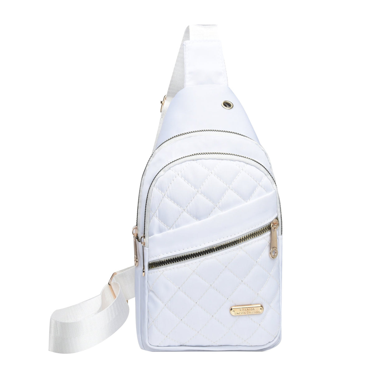 Women's Solid Color Quilted Waterproof Belt Bag