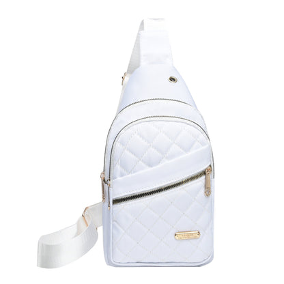 Women's Solid Color Quilted Waterproof Belt Bag