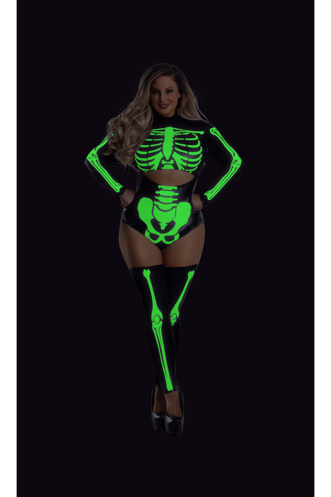 Glow In The Dark Sexy Skeleton Women's Plus Size Costume | NYC Halloween Costume Shop | Sexy Costume for Women