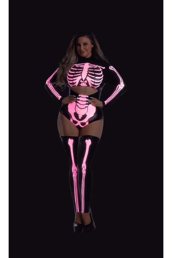 Glow In The Dark Sexy Skeleton Women's Plus Size Costume | NYC Halloween Costume Shop | Sexy Costume for Women