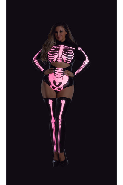 Glow In The Dark Sexy Skeleton Women's Plus Size Costume | NYC Halloween Costume Shop | Sexy Costume for Women