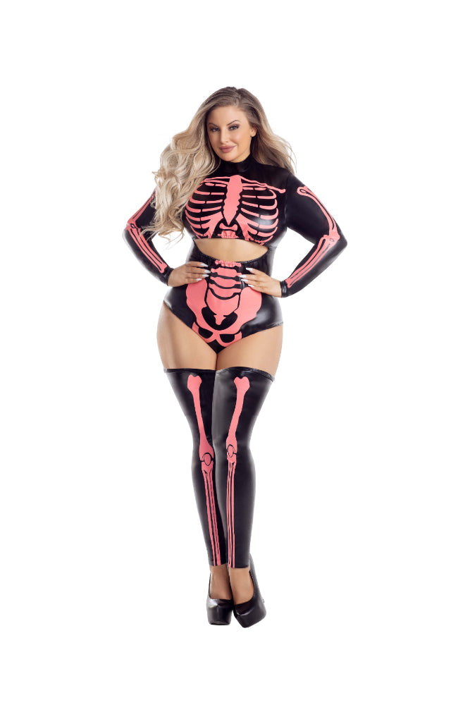Glow In The Dark Sexy Skeleton Women's Plus Size Costume | NYC Halloween Costume Shop | Sexy Costume for Women