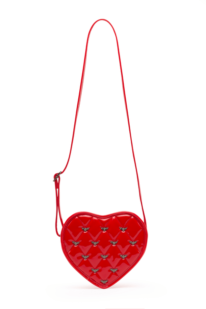 Damask Cross-Body Bag W/ Studded Bat Pattern | Costume Accessory NYC | Cosplay Accessories