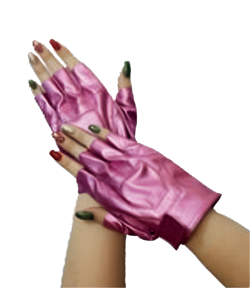 Pink Leatherlike Metallic Biker Gloves | Horror Collectible Gift | NYC Halloween Store