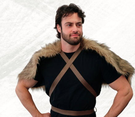 Medieval Fur Cape w/ Leatherlike Cross Straps | NYC Costume Shop | Halloween & Cosplay Store