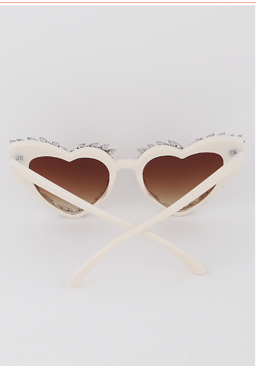 Heart-Shaped Crystal Sunglasses | Novelty Sunglasses NYC | Costume Eyewear