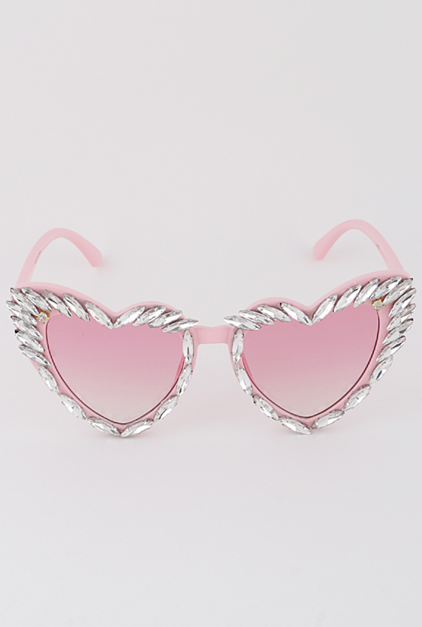 Heart-Shaped Crystal Sunglasses | Novelty Sunglasses NYC | Costume Eyewear