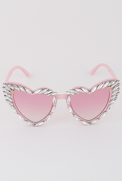 Heart-Shaped Crystal Sunglasses | Novelty Sunglasses NYC | Costume Eyewear