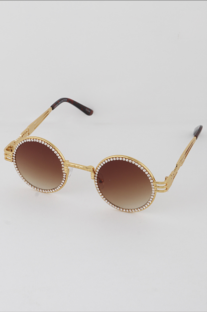 Vintage Embedded - Rhinestone & Round Sunglasses | Novelty Sunglasses NYC | Costume Eyewear