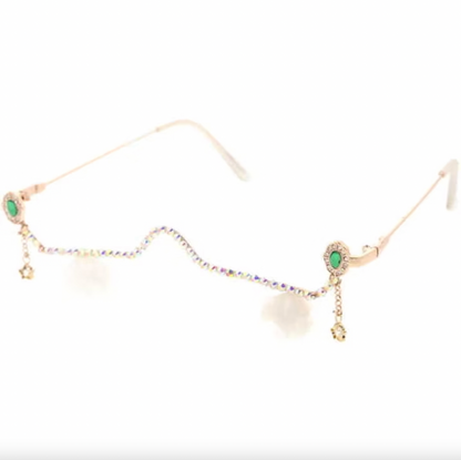 Rhinestone Lined Eye Accessory w/ Stars | Novelty Sunglasses NYC | Costume Eyewear