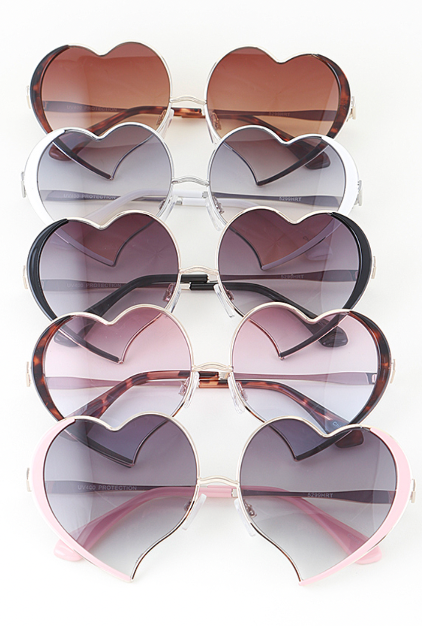 Bright Heart-Shaped Sunglasses | Novelty Sunglasses NYC | Costume Eyewear
