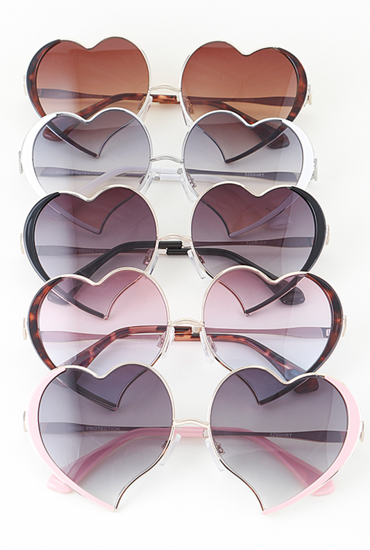 Bright Heart-Shaped Sunglasses | Novelty Sunglasses NYC | Costume Eyewear