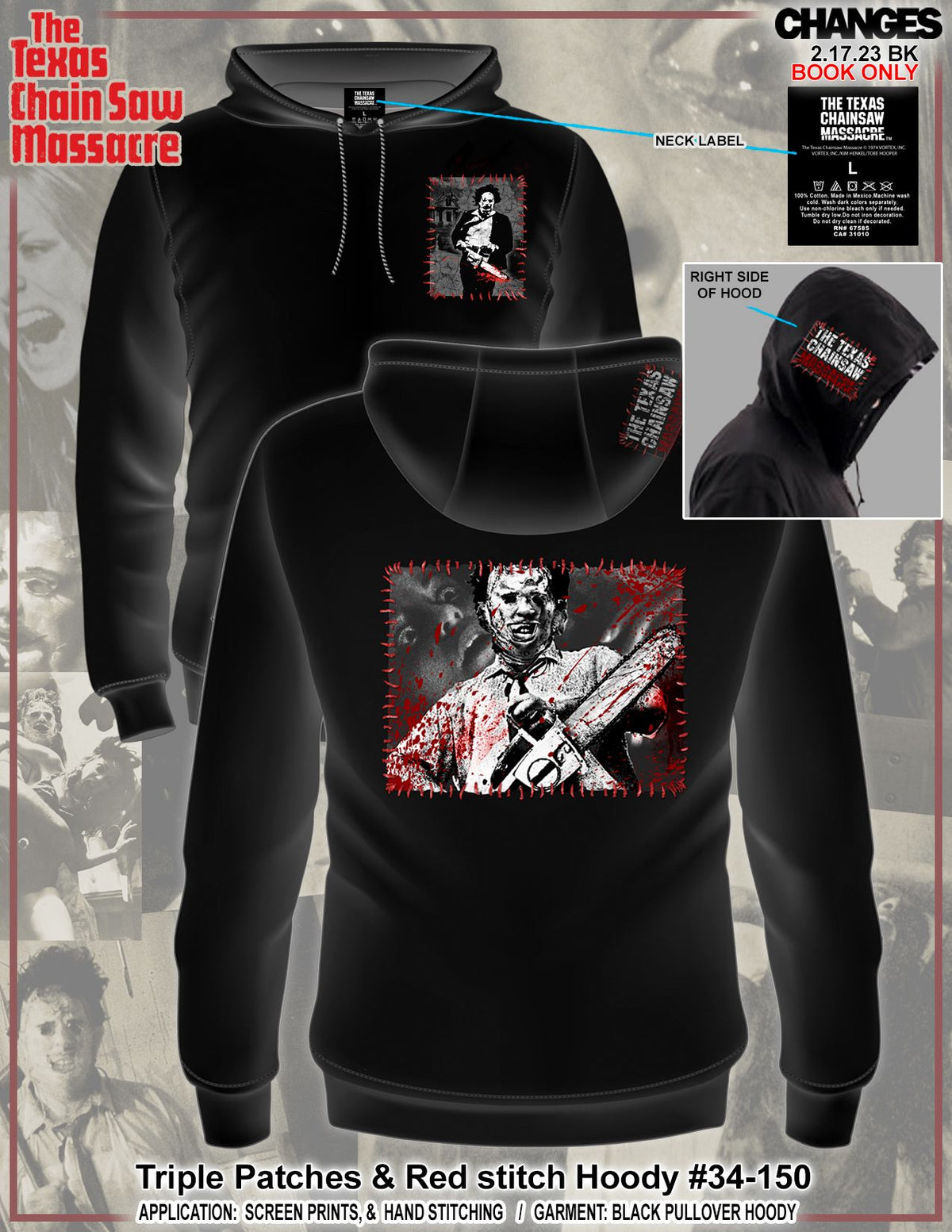 Stitch Patch Texas Chainsaw Massacre Hoodie | NYC Costume Shop | Halloween & Cosplay Store