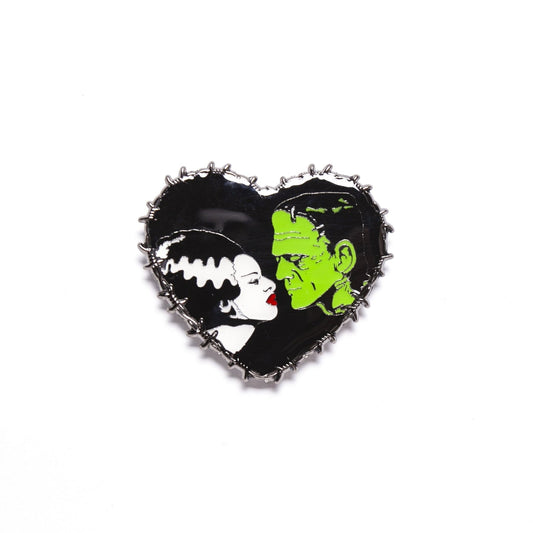 We Belong Dead - Bride & Frankenstein Enamel Pin | Horror Collectible Gift | NYC Halloween Store