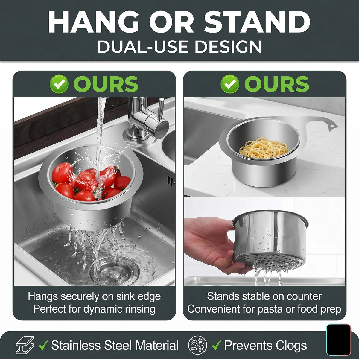 BUY 1 GET 1 FREE💧Stainless Steel Swan Sink Strainer Basket!!!🦢💧